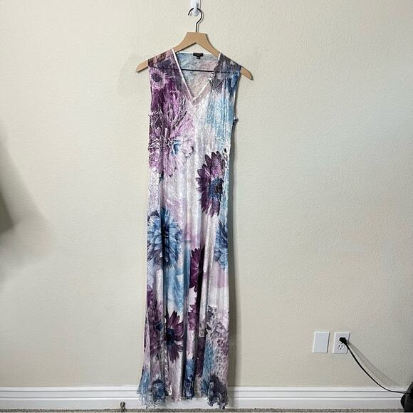 Komarov Corset Back Charmeuse Gown Dress in Bloom Lace Up Back Womens Size XL - Picture 2 of 8